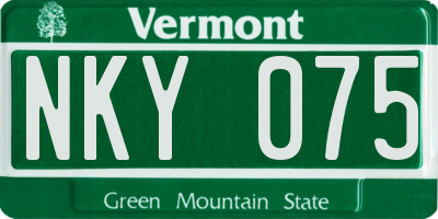 VT license plate NKY075