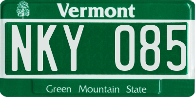 VT license plate NKY085