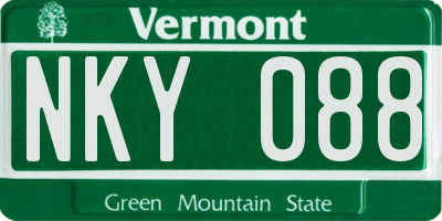 VT license plate NKY088