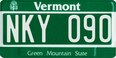 VT license plate NKY090