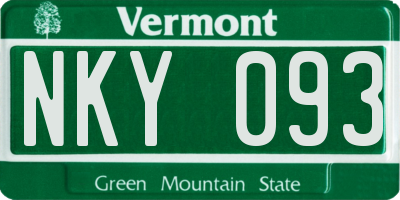 VT license plate NKY093