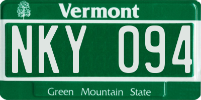 VT license plate NKY094