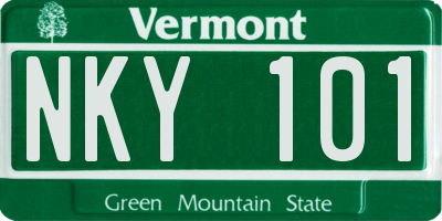 VT license plate NKY101
