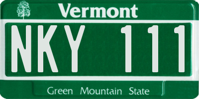 VT license plate NKY111