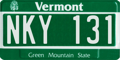 VT license plate NKY131