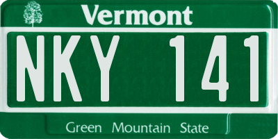 VT license plate NKY141