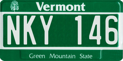 VT license plate NKY146