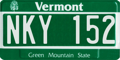 VT license plate NKY152