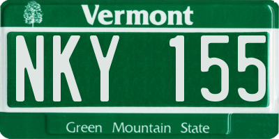 VT license plate NKY155