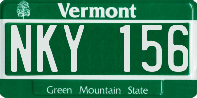 VT license plate NKY156