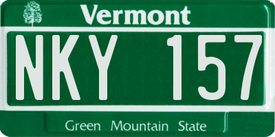 VT license plate NKY157