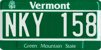 VT license plate NKY158