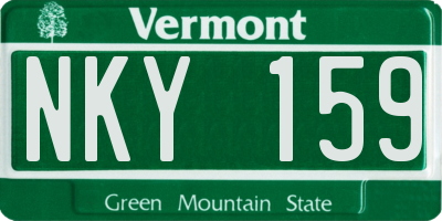 VT license plate NKY159