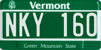 VT license plate NKY160