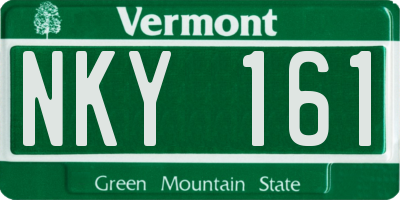 VT license plate NKY161