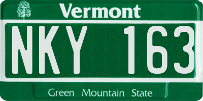 VT license plate NKY163