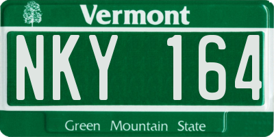 VT license plate NKY164