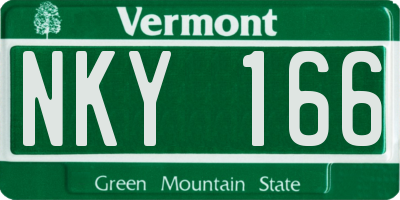 VT license plate NKY166