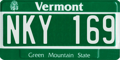 VT license plate NKY169