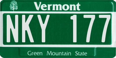 VT license plate NKY177