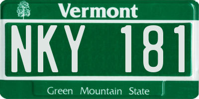 VT license plate NKY181