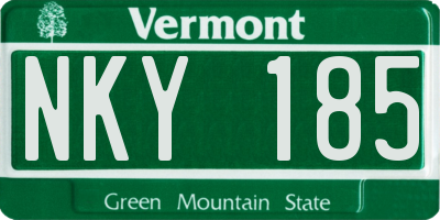 VT license plate NKY185