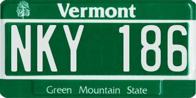 VT license plate NKY186