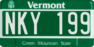 VT license plate NKY199