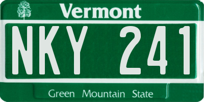 VT license plate NKY241
