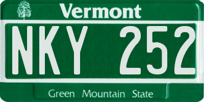 VT license plate NKY252