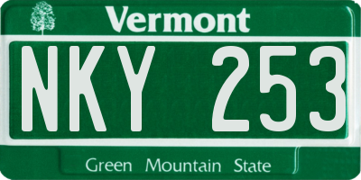 VT license plate NKY253