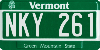 VT license plate NKY261