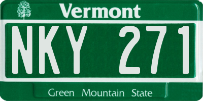 VT license plate NKY271