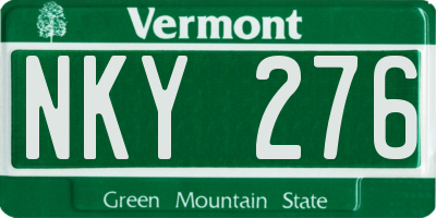 VT license plate NKY276