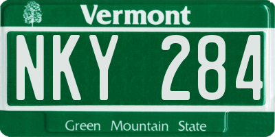 VT license plate NKY284
