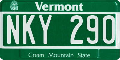 VT license plate NKY290