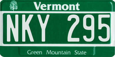 VT license plate NKY295