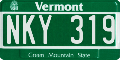 VT license plate NKY319