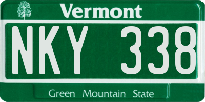 VT license plate NKY338