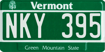 VT license plate NKY395