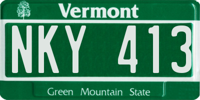 VT license plate NKY413