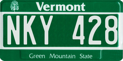VT license plate NKY428
