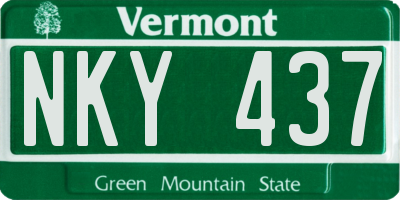 VT license plate NKY437