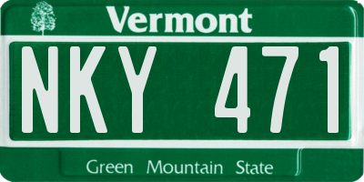 VT license plate NKY471