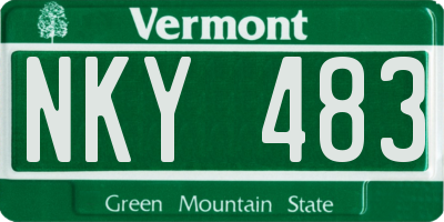 VT license plate NKY483