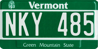 VT license plate NKY485