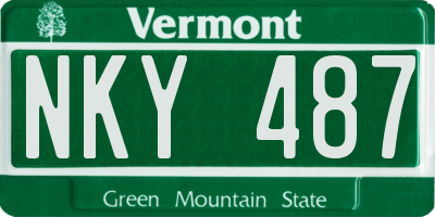 VT license plate NKY487