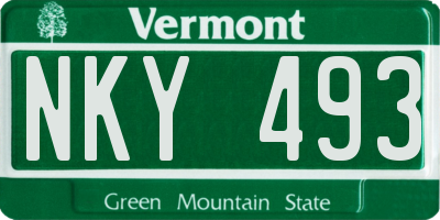 VT license plate NKY493