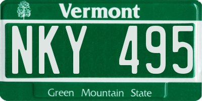VT license plate NKY495