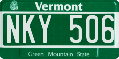 VT license plate NKY506